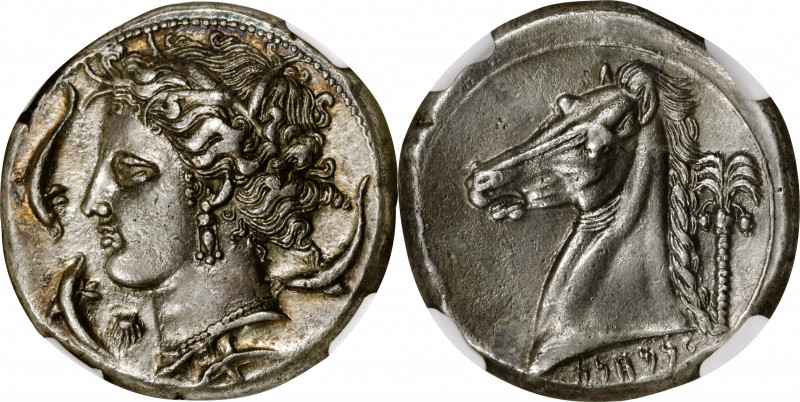 SICILY. Siculo-Punic. Entella. AR Tetradrachm (17.04 gms), ca. 320/15-305/0 B.C....