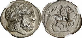 MACEDON. Kingdom of Macedon. Kassander, as Regent, 317-305 B.C. AR Tetradrachm (14.06 gms), Amphipolis Mint, ca. 316-311 B.C. NGC AU, Strike: 5/5 Surf...