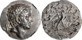 MACEDON. Kingdom of Macedon. Perseus, 179-168 B.C. AR Tetradrachm (15.49 gms), Pella or Amphipolis Mint, ca. 171-168 B.C. NGC EF, Strike: 5/5 Surface:...