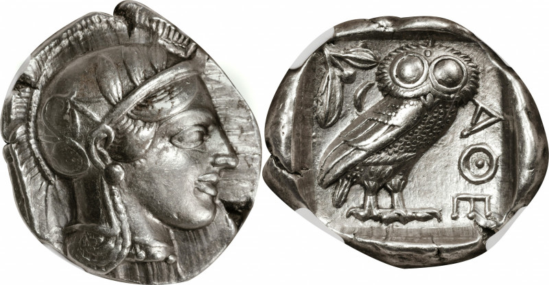 ATTICA. Athens. AR Tetradrachm (17.10 gms), ca. 454-404 B.C. NGC EF, Strike: 5/5...