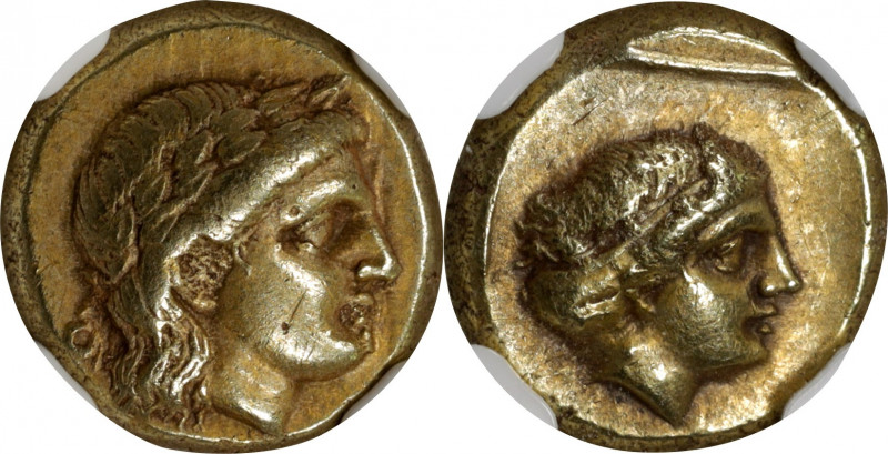 LESBOS. Mytilene. EL Hekte (2.54 gms), ca. 377-326 B.C. NGC Ch EF, Strike: 5/5 S...