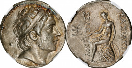 SYRIA. Seleukid Kingdom. Seleukos III Soter, 225-223 B.C. AR Tetradrachm (16.50 gms), Antioch on the Orontes Mint, ca. 244-226 B.C. NGC EF, Strike: 4/...