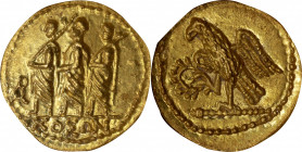 SKYTHIA. Geto-Dacians. Koson. AV Stater, Mid 1st Century B.C. NGC GEM UNCIRCULATED.

HGC-3.2, 2049; RPC-1, 1701A. Obverse: Roman consul accompanied ...