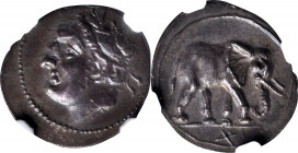 ZEUGITANA. Carthage. AR 1/2 Shekel (3.37), Carthage or Sicilian Mint, Time of the Second Punic War, ca. 213-210 B.C. NGC AU, Strike: 5/5 Surface: 4/5....