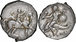 ITALY. Calabria. Tarentum. AR Didrachm (Nomos) (6.55 gms), ca. 280-272 B.C. NGC Ch AU, Strike: 4/5 Surface: 5/5.

HGC-1, 884; Vlasto-750-2; HN Italy...