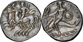 ITALY. Calabria. Tarentum. AR Didrachm (Nomos) (6.64 gms), ca. 280-272 B.C. NGC Ch AU, Strike: 4/5 Surface: 4/5.

HGC-1, 885; Vlasto-773-9; HN Italy...