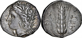 ITALY. Lucania. Metapontion. AR Stater (Nomos) (7.85 gms), ca. 330-290 B.C. NGC Ch VF, Strike: 5/5 Surface: 5/5.

HGC-1, 1063; Johnston-C5.18 (same ...