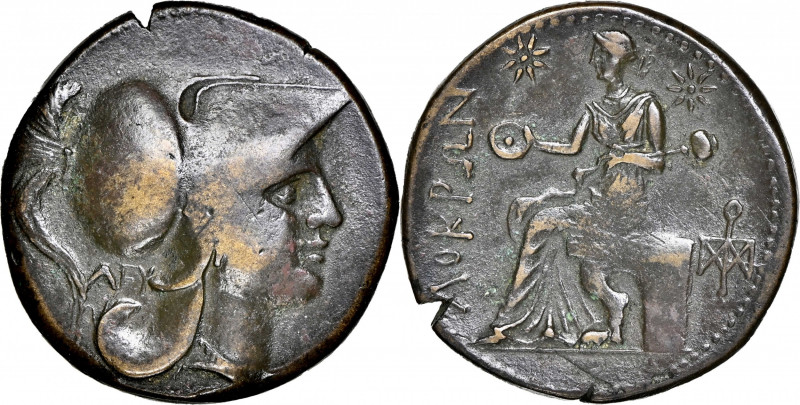 ITALY. Bruttium. Lokroi Epizephyrioi. AE 26mm (12.73 gms), ca. 288-279 B.C. NGC ...