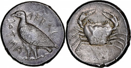 SICILY. Akragas. AR Tetradrachm (16.99 gms), ca. 460-450/46 B.C. NGC AU, Strike: 4/5 Surface: 5/5.

HGC-2, 78; Westermark-353.8 (O10/R38; this coin)...