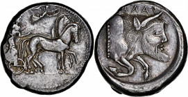 SICILY. Gela. AR Tetradrachm (17.35 gms), ca. 480/75-475/70 B.C. NGC AU, Strike: 4/5 Surface: 5/5.

HGC-2, 338; Jenkins-165.2 (O44/R101; this coin);...