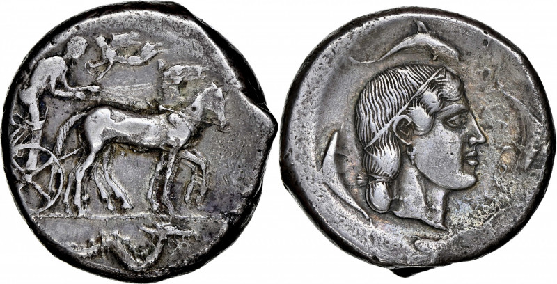 SICILY. Syracuse. Second Democracy, 466-406 B.C. AR Tetradrachm (17.09 gms), ca....