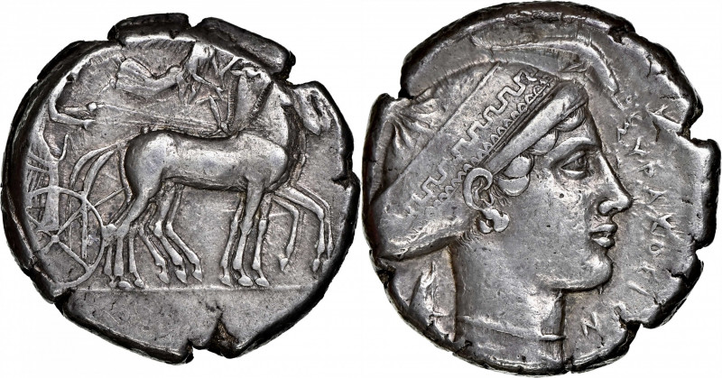 SICILY. Syracuse. Second Democracy, 466-406 B.C. AR Tetradrachm (17.36 gms), ca....