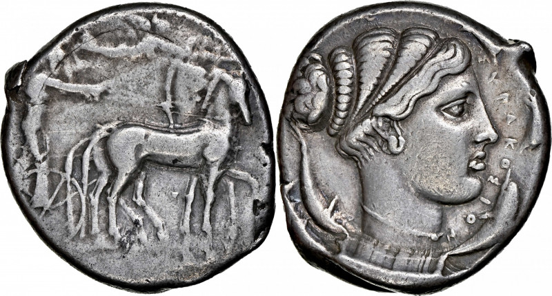 SICILY. Syracuse. Second Democracy, 466-406 B.C. AR Tetradrachm (16.93 gms), ca....