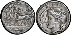 SICILY. Syracuse. Dionysios I, 406-367 B.C. AR Tetradrachm (17.27 gms), Unsigned dies in the style of Eukleidas, ca. 405-395 B.C. NGC Ch VF, Strike: 4...