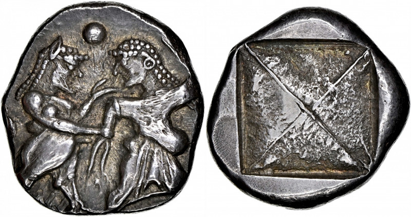 MACEDON. Thraco-Macedonian. Siris. AR Stater (9.93 gms), ca. 525-480 B.C. NGC AU...