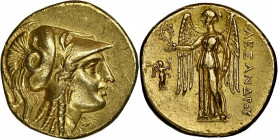 MACEDON. Kingdom of Macedon. Time of Alexander III to Philip III, ca. 325-319 B.C. AV Stater (8.54 gms), Uncertain Mint. NGC AU, Strike: 5/5 Surface: ...