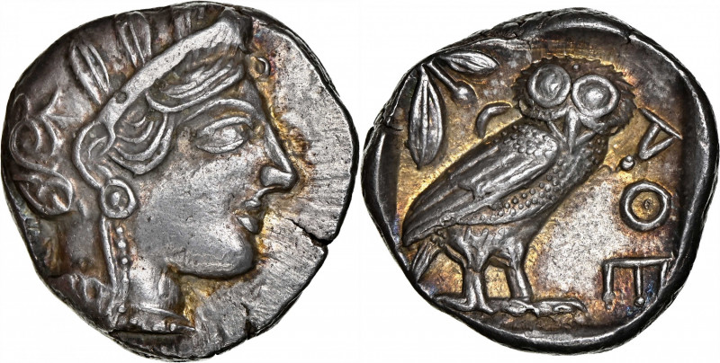 ATTICA. Athens. AR Tetradrachm (17.16 gms), ca. 454-404 B.C. NGC Ch AU, Strike: ...