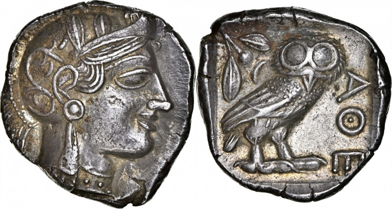 ATTICA. Athens. AR Tetradrachm (17.17 gms), ca. 454-404 B.C. NGC AU, Strike: 5/5...