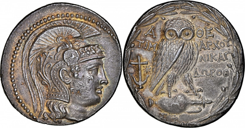 ATTICA. Athens. AR Tetradrachm (16.84 gms), Timarchos, Nikago-, and Doroth-, mag...