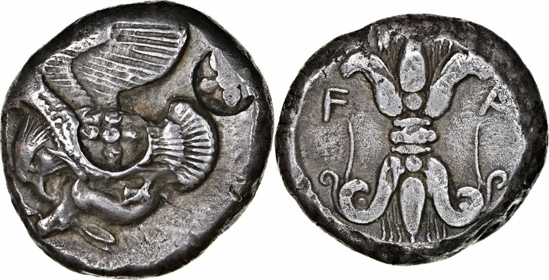 PELOPONNESOS. Elis. Olympia. AR Stater (11.94 gms), "Zeus" Mint, ca. 460-452 B.C...