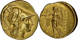 SYRIA. Seleukid Kingdom. Seleukos I Nikator, 312-281 B.C. AV Stater (8.55 gms), Babylon I Mint, ca. 311-300 B.C. NGC AU, Strike: 3/5 Surface: 4/5. Fin...