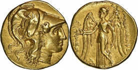 SYRIA. Seleukid Kingdom. Seleukos I Nikator, 312-281 B.C. AV Stater (8.50 gms), Babylon I Mint, ca. 311-300 B.C. NGC Ch VF, Strike: 5/5 Surface: 4/5....