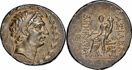 SYRIA. Seleukid Kingdom. Demetrios I Soter, 162-150 B.C. AR Tetradrachm (15.48 gms), Antioch on the Orontes Mint, 162-155/4 B.C. NGC EF, Strike: 5/5 S...
