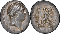 SYRIA. Seleukid Kingdom. Demetrios I Soter, 162-150 B.C. AR Tetradrachm (16.49 gms), Antioch on the Orontes Mint, 162-155/4 B.C. NGC EF, Strike: 4/5 S...