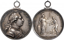 1773 Carib War medal. Cast silver, 55.2 mm, 68.8 mm including integral loop. Betts-529. MY-72, BBM-19. About Uncirculated.

1157.1 grains. Another s...