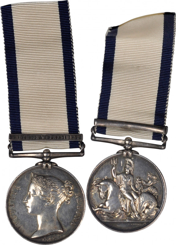 1848 British Naval General Service medal with one clasp. ENDYMION Wh. PRESIDENT....