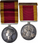 1842 China medal. Silver, 36 mm. MY-110, BBM-63. Edge mount, hinged German Silver bar suspension. About Uncirculated.

Edge impressed JOHN DENHAM, H...