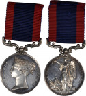 1846 Sutlej medal for Sobraon. Silver, 36 mm. MY-113, BBM-67. Swivel mount and scroll suspension. About Uncirculated.

Wm HARRIS 10th REGt impressed...