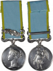 1854 Crimea medal with one clasp: SEBASTOPOL. Silver, 36 mm. MY-119 (clasp iv), BBM-72. Swivel mount and scroll suspension. Extremely Fine.

"C. LEF...