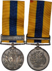 (1897) Khedive’s Sudan medal with one clasp: KHARTOUM. Silver, 36 mm. MY-146 (clasp vi), BBM-102. Edge mount with straight bar swivel suspension. Choi...
