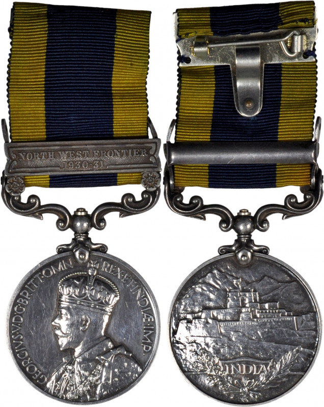 (1909) India General Service medal with one clasp: NORTH WEST FRONTIER 1930-31. ...