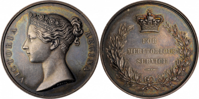 (ca. 1849) Victoria Meritorious Service medal specimen. Silver, 36 mm. MY-209/21...