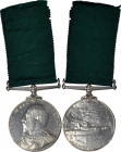 (1908) Royal Naval Volunteer Reserve Long Service and Good Conduct medal. Silver, 36 mm. MY-222. Edge mount with straight bar swivel suspension. Choic...