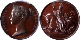 1815 Naval General Service medal. Bronzed copper, 36 mm. MY-94. PCGS SPECIMEN-65.

Abundant reflective luster in the deep mirrored fields on both si...