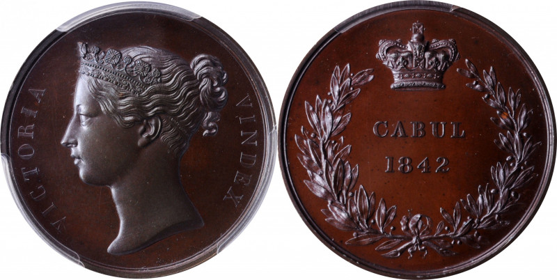 1842 Cabul medal. Bronzed copper, 36 mm. MY-107. SP-65 (PCGS).

An especially ...