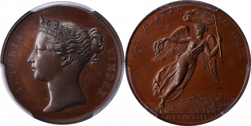 1842 Jellalabad medal. Bronzed copper, 36 mm. MY-108. SP-65 (PCGS).

A beautif...