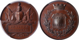 1842 Medal for the Defence of Kelat-I-Ghilzie. Bronzed copper, 36 mm. MY-109. SP-65 (PCGS).

Even medium brown with gold highlights on mirrored fiel...