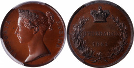 1842 Scinde medal / Hyderabad. Bronzed copper, 36 mm. MY-111. SP-65 (PCGS).

Rich medium brown, with bronzing a bit lighter than some others in this...