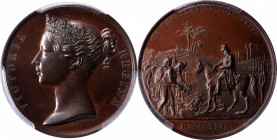 1845 Punjab medal. Bronzed copper, 36 mm. MY-114. SP-64 (PCGS).

The exceptionally detailed reverse stands out in sharp contrast from the deeply mir...