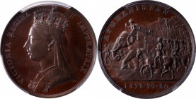 1880 Afghanistan medal. Bronzed copper, 36 mm. MY-128. SP-65 (PCGS).

Exceptionally deeply mirrored fields contrast with the highly detailed devices...
