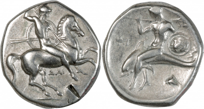 ITALY. Calabria. Tarentum. AR Didrachm (Nomos) (7.80 gms), ca. 302-290 B.C. CHOI...