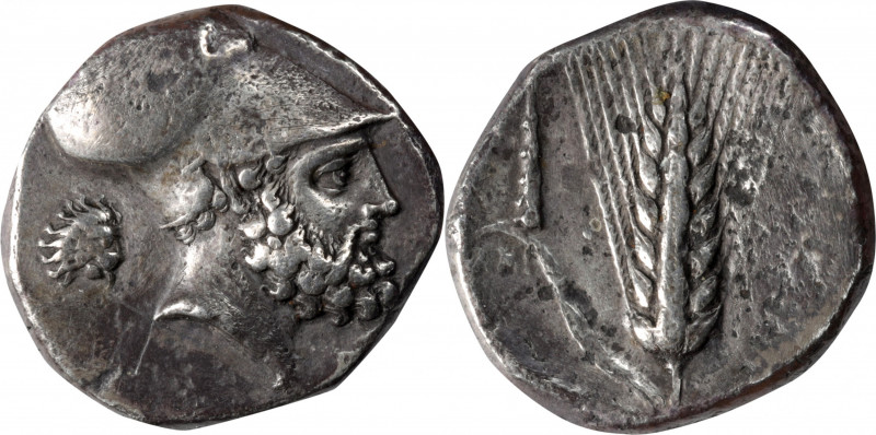 ITALY. Lucania. Metapontion. AR Stater (Nomos) (7.56 gms), ca. 340-330 B.C. VERY...
