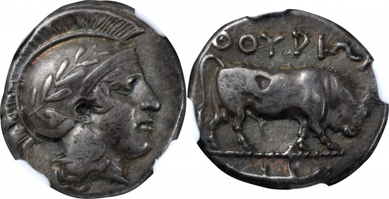 ITALY. Lucania. Thourioi. AR Stater (Nomos) (7.34 gms), ca. 443-410 B.C. NGC Ch ...
