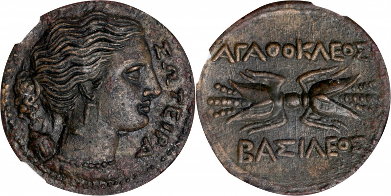 SICILY. Syracuse. Agathokles, 317-289 B.C. AE Litra (7.61 gms), ca. 306/4-289 B....