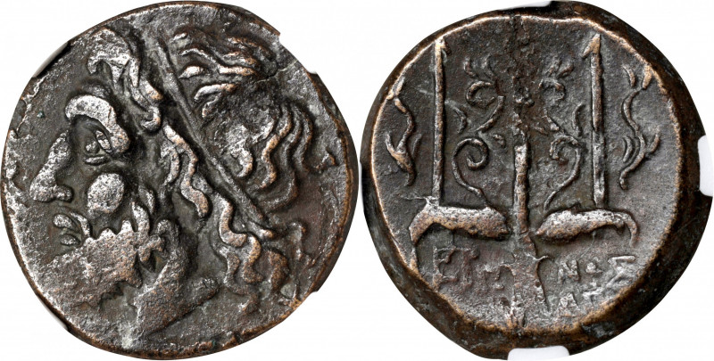 SICILY. Syracuse. Hieron II, 275-215 B.C. AE Litra, 263-218 B.C. NGC Ch VF.

H...