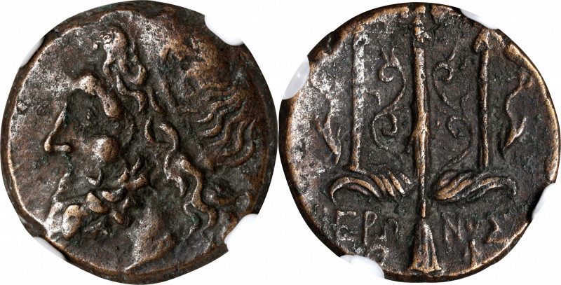 SICILY. Syracuse. Hieron II, 275-215 B.C. AE Litra, 263-218 B.C. NGC Ch VF.

H...